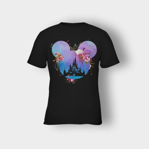 Head-Floral-Disney-Mickey-Inspired-Kids-T-Shirt-Black