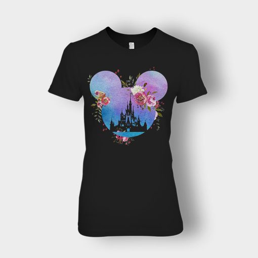 Head-Floral-Disney-Mickey-Inspired-Ladies-T-Shirt-Black