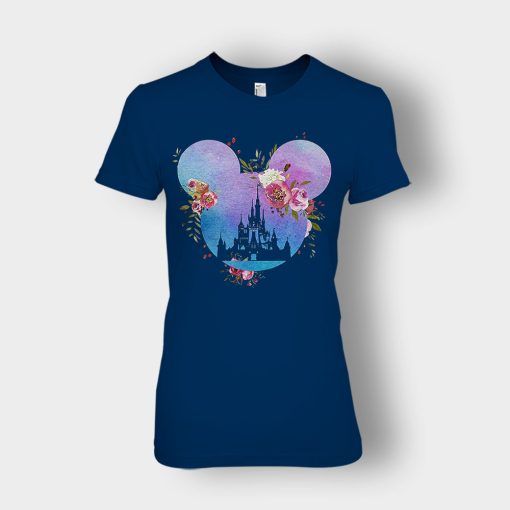 Head-Floral-Disney-Mickey-Inspired-Ladies-T-Shirt-Navy