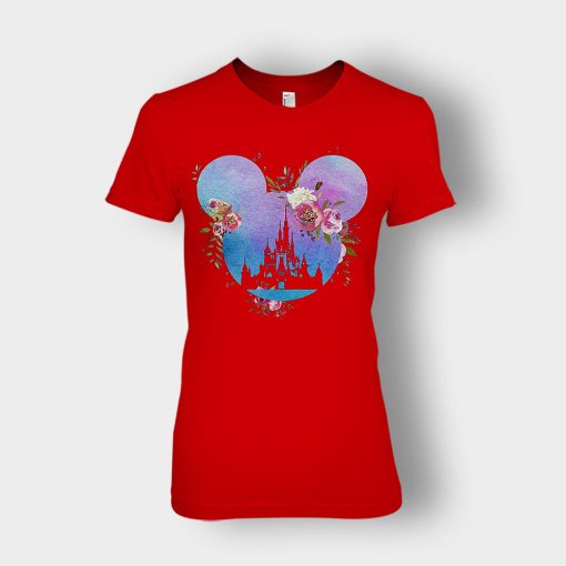 Head-Floral-Disney-Mickey-Inspired-Ladies-T-Shirt-Red