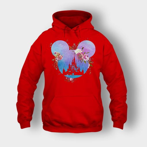 Head-Floral-Disney-Mickey-Inspired-Unisex-Hoodie-Red