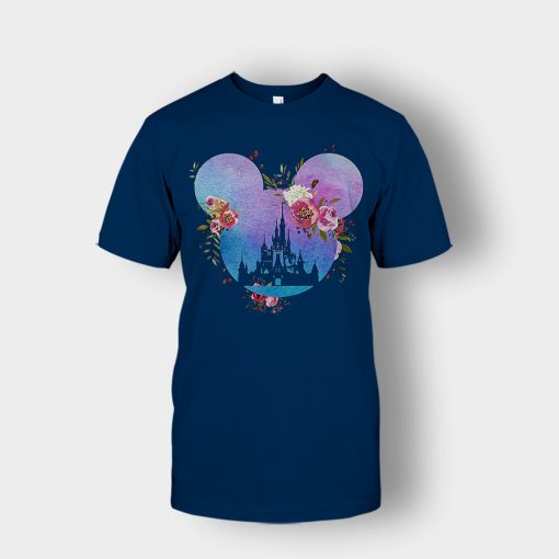 Head-Floral-Disney-Mickey-Inspired-Unisex-T-Shirt-Navy