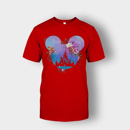 Head-Floral-Disney-Mickey-Inspired-Unisex-T-Shirt-Red