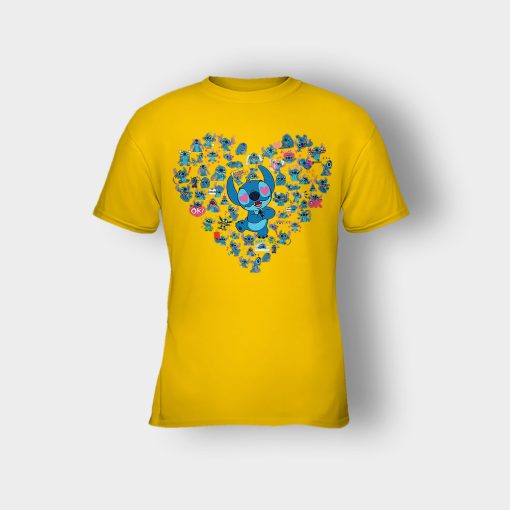 Heart-Lover-Disney-Lilo-And-Stitch-Kids-T-Shirt-Gold