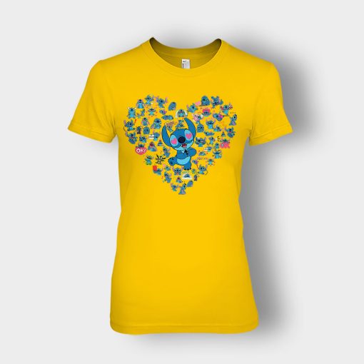 Heart-Lover-Disney-Lilo-And-Stitch-Ladies-T-Shirt-Gold