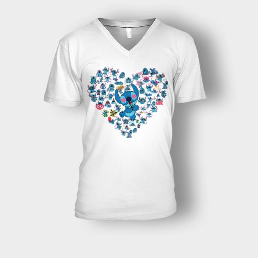 Heart-Lover-Disney-Lilo-And-Stitch-Unisex-V-Neck-T-Shirt-White