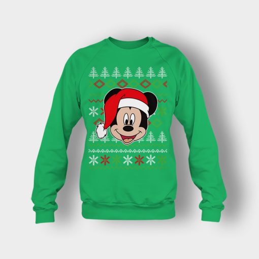 Hello-Xmas-Disney-Mickey-Inspired-Crewneck-Sweatshirt-Irish-Green