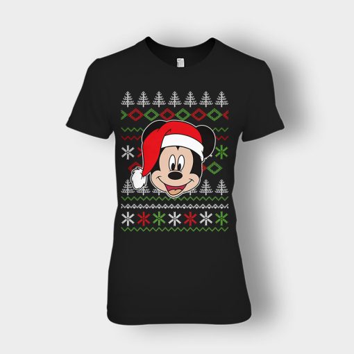 Hello-Xmas-Disney-Mickey-Inspired-Ladies-T-Shirt-Black