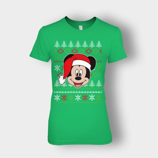 Hello-Xmas-Disney-Mickey-Inspired-Ladies-T-Shirt-Irish-Green