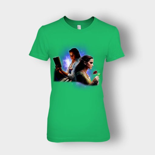Hermione-And-Belles-Disney-Beauty-And-The-Beast-Ladies-T-Shirt-Irish-Green