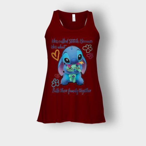 Hes-Called-Stitch-Disney-Lilo-And-Stitch-Bella-Womens-Flowy-Tank-Maroon