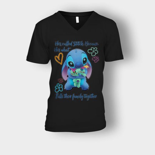 Hes-Called-Stitch-Disney-Lilo-And-Stitch-Unisex-V-Neck-T-Shirt-Black