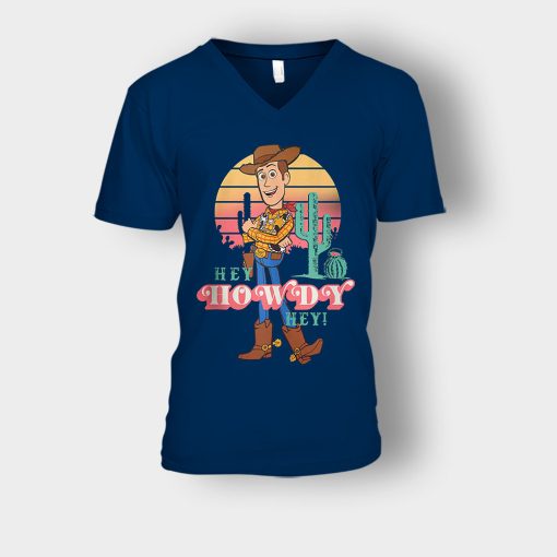 Hey-Howdy-Hey-Disney-Toy-Story-Unisex-V-Neck-T-Shirt-Navy