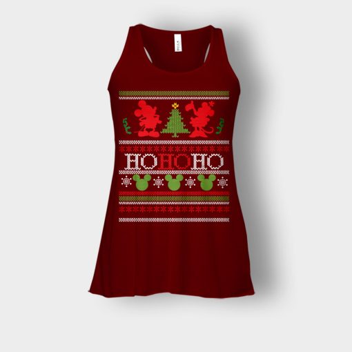 Ho-Ho-Ho-Xmas-Disney-Mickey-Inspired-Bella-Womens-Flowy-Tank-Maroon