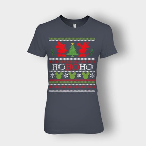 Ho-Ho-Ho-Xmas-Disney-Mickey-Inspired-Ladies-T-Shirt-Dark-Heather