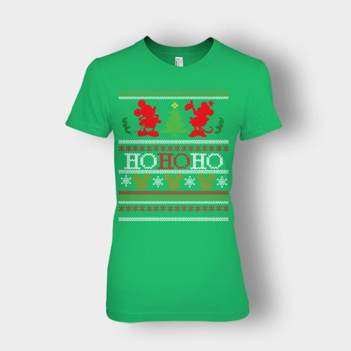 Ho-Ho-Ho-Xmas-Disney-Mickey-Inspired-Ladies-T-Shirt-Irish-Green