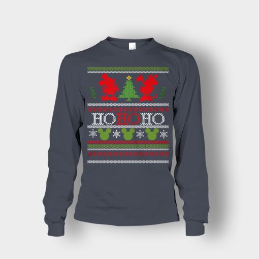 Ho-Ho-Ho-Xmas-Disney-Mickey-Inspired-Unisex-Long-Sleeve-Dark-Heather