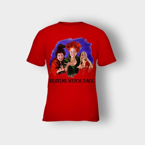 Hocus-Pocus-Disney-Resting-Witch-Face-Kids-T-Shirt-Red
