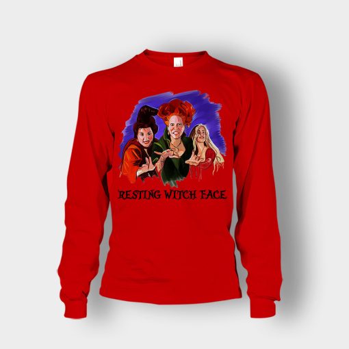 Hocus-Pocus-Disney-Resting-Witch-Face-Unisex-Long-Sleeve-Red