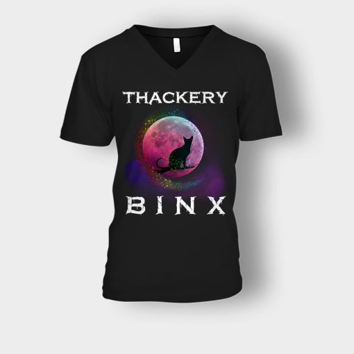 Hocus-Pocus-Thackery-Binx-Unisex-V-Neck-T-Shirt-Black