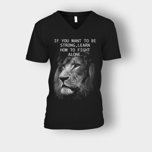 How-To-Fight-Alone-The-Lion-King-Disney-Inspired-Unisex-V-Neck-T-Shirt-Black