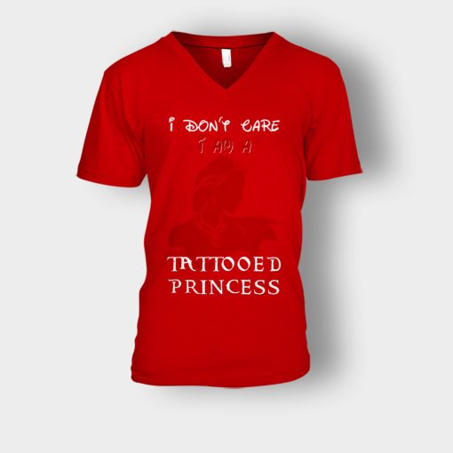 I-Am-A-Tattoed-Princess-Disney-Beauty-And-The-Beast-Unisex-V-Neck-T-Shirt-Red