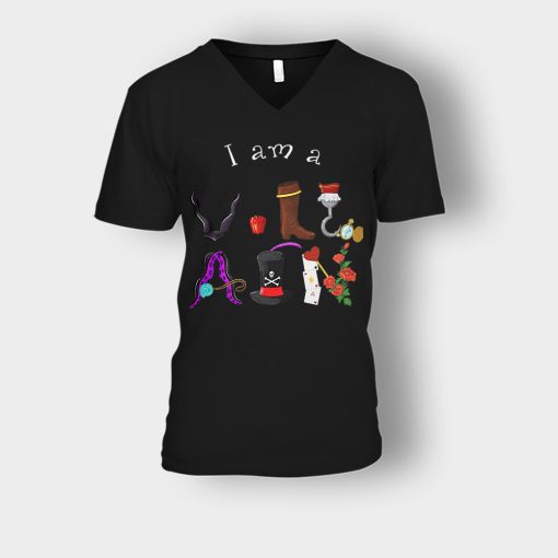 I-Am-a-Disney-Villain-Maleficent-Evil-Queen-Unisex-V-Neck-T-Shirt-Black