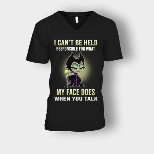 I-Cant-Be-Hel-Responsible-What-My-Face-Does-Disney-Maleficient-Inspired-Unisex-V-Neck-T-Shirt-Black