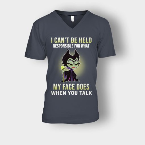 I-Cant-Be-Hel-Responsible-What-My-Face-Does-Disney-Maleficient-Inspired-Unisex-V-Neck-T-Shirt-Dark-Heather