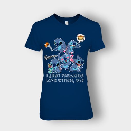 I-Freaking-Love-Disney-Lilo-And-Stitch-Ladies-T-Shirt-Navy