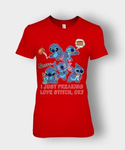 I-Freaking-Love-Disney-Lilo-And-Stitch-Ladies-T-Shirt-Red