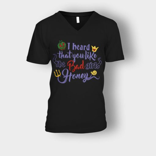 I-Heard-That-You-Like-The-Bad-GIrls-Honey-Disney-Villain-Inspired-Unisex-V-Neck-T-Shirt-Black