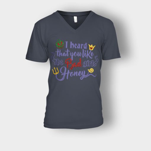 I-Heard-That-You-Like-The-Bad-GIrls-Honey-Disney-Villain-Inspired-Unisex-V-Neck-T-Shirt-Dark-Heather