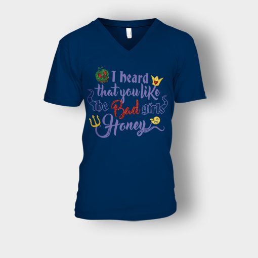 I-Heard-That-You-Like-The-Bad-GIrls-Honey-Disney-Villain-Inspired-Unisex-V-Neck-T-Shirt-Navy