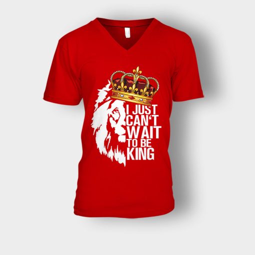 I-Just-Cant-Wait-To-Be-King-The-Lion-King-Disney-Inspired-Unisex-V-Neck-T-Shirt-Red