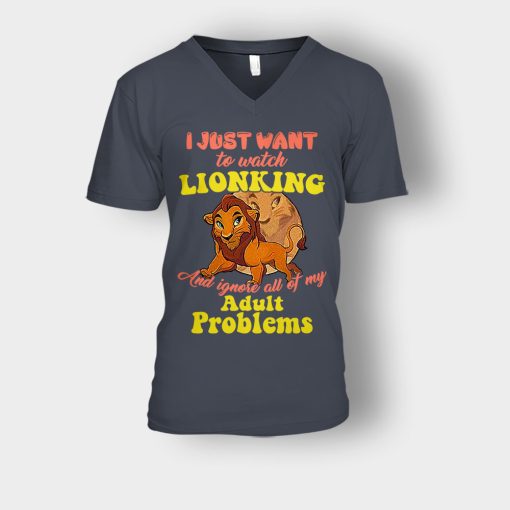 I-Just-Want-To-Watch-The-Lion-King-Disney-Inspired-Unisex-V-Neck-T-Shirt-Dark-Heather