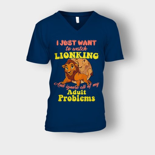 I-Just-Want-To-Watch-The-Lion-King-Disney-Inspired-Unisex-V-Neck-T-Shirt-Navy