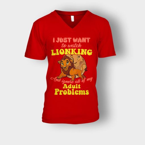 I-Just-Want-To-Watch-The-Lion-King-Disney-Inspired-Unisex-V-Neck-T-Shirt-Red