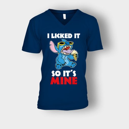 I-Licked-It-So-Its-Mine-Disney-Lilo-And-Stitch-Unisex-V-Neck-T-Shirt-Navy