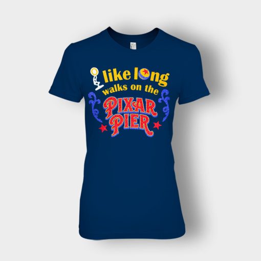 I-Like-Long-Walks-On-the-Pixar-Pie-Disney-Toy-Story-Ladies-T-Shirt-Navy