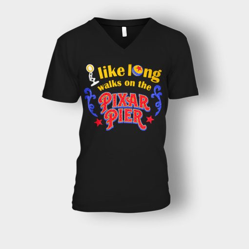 I-Like-Long-Walks-On-the-Pixar-Pie-Disney-Toy-Story-Unisex-V-Neck-T-Shirt-Black