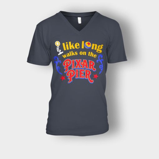 I-Like-Long-Walks-On-the-Pixar-Pie-Disney-Toy-Story-Unisex-V-Neck-T-Shirt-Dark-Heather