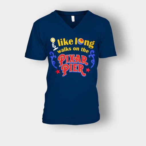 I-Like-Long-Walks-On-the-Pixar-Pie-Disney-Toy-Story-Unisex-V-Neck-T-Shirt-Navy