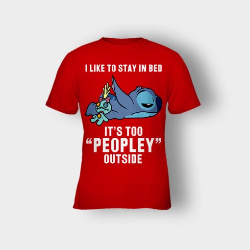 I-Like-To-Stay-In-Bed-Disney-Lilo-And-Stitch-Kids-T-Shirt-Red