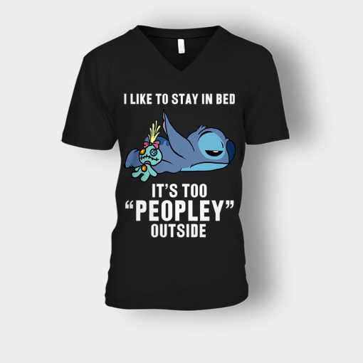 I-Like-To-Stay-In-Bed-Disney-Lilo-And-Stitch-Unisex-V-Neck-T-Shirt-Black