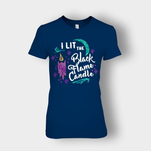 I-Lit-The-Black-Flame-Candle-Disney-Hocus-Pocus-Inspired-Ladies-T-Shirt-Navy