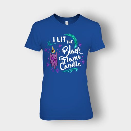 I-Lit-The-Black-Flame-Candle-Disney-Hocus-Pocus-Inspired-Ladies-T-Shirt-Royal