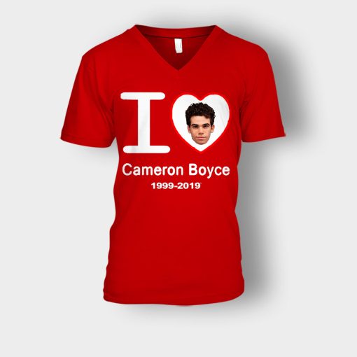 I-Love-Cameron-Boyce-Rip-Cameron-Boyce-1999-2019-Unisex-V-Neck-T-Shirt-Red