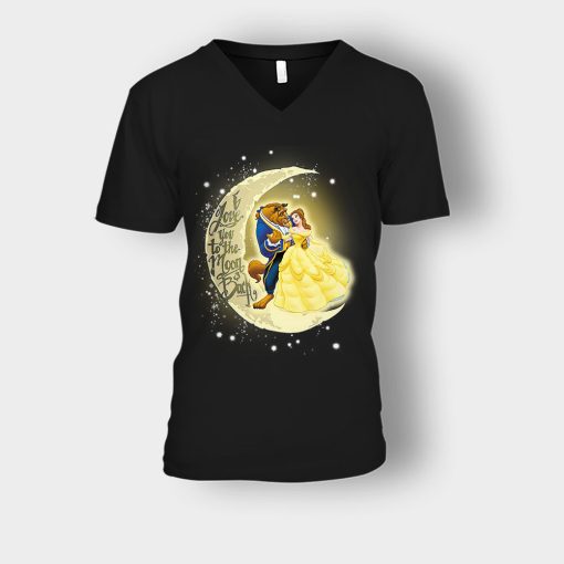 I-Love-You-To-The-Moon-And-Back-Disney-Beauty-And-The-Beast-Unisex-V-Neck-T-Shirt-Black