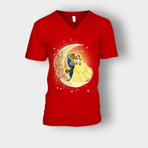 I-Love-You-To-The-Moon-And-Back-Disney-Beauty-And-The-Beast-Unisex-V-Neck-T-Shirt-Red